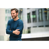Teal merino crew neck sweater
