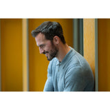 Light grey merino wool polo sweater